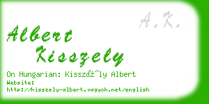 albert kisszely business card